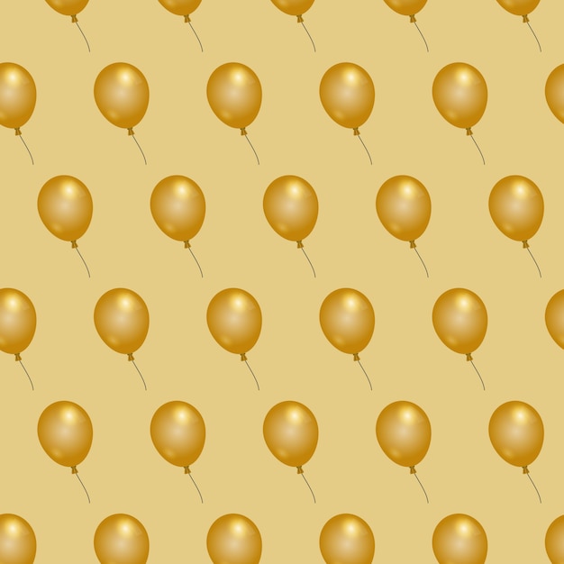 Vector ballon elegant gouden ballon naadloos patroonbehang als achtergrond