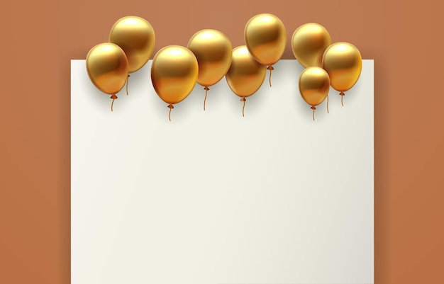 Ballon met fotolijst verjaardag gelukkig poster Vector