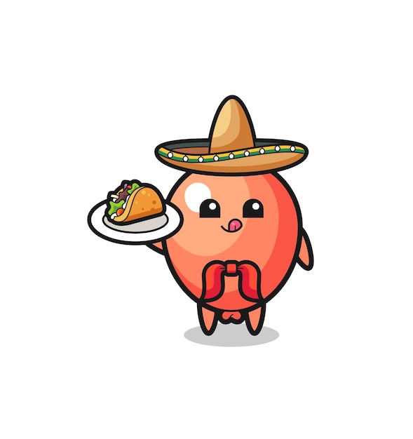 Ballon Mexicaanse chef-kok mascotte met een taco