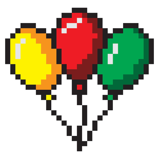 Ballon pixel art vector illustratie