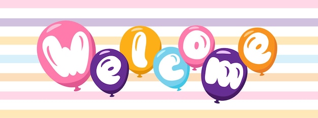 Ballon Welkom Banner Illustratie Voor Facebook Cover