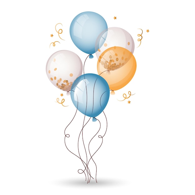 Ballonnen blauwe gele kleur vector illustratie