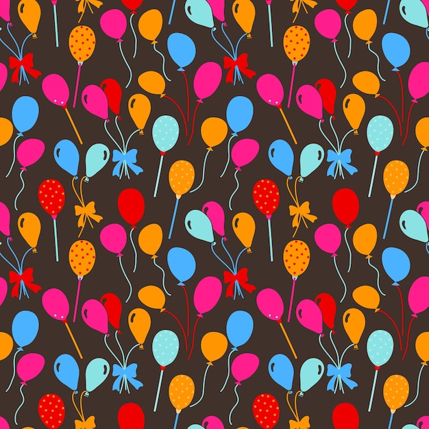 Ballonnen en confetti naadloze patroon verjaardag patroon naadloze vector