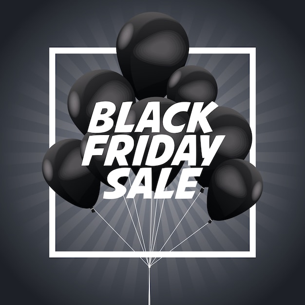 Ballonnen pictogram. black friday-verkoop en aanbiedingsthema