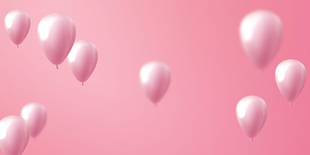 Ballonnen roze viering banner