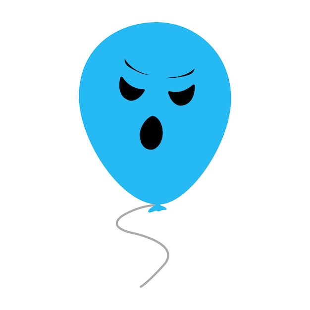 Ballonvector met boze uitdrukking die op wit wordt geïsoleerd. halloween-illustratie.