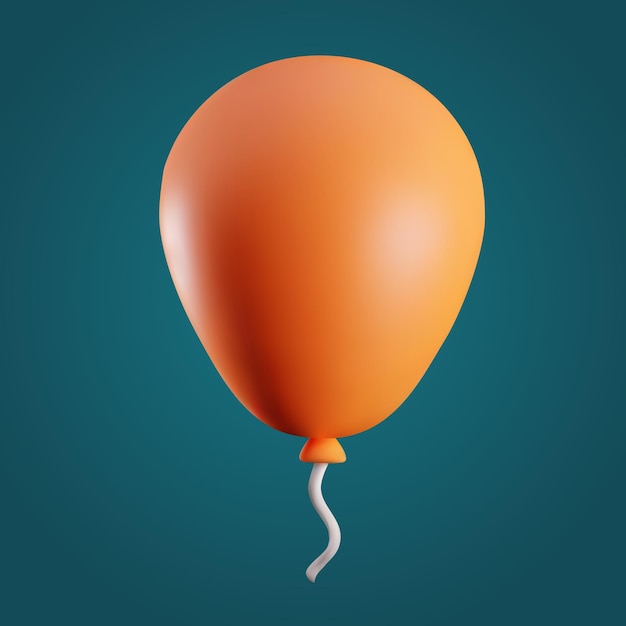 Balloon 3d icon cartoon style brown 3d plastic air balloon vector illustration