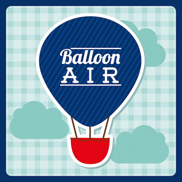 Vector balloon air  design over background vector illustration