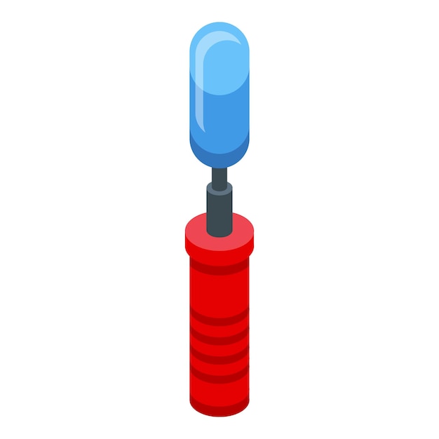 Balloon air pump icon isometric vector Seller man Shop park