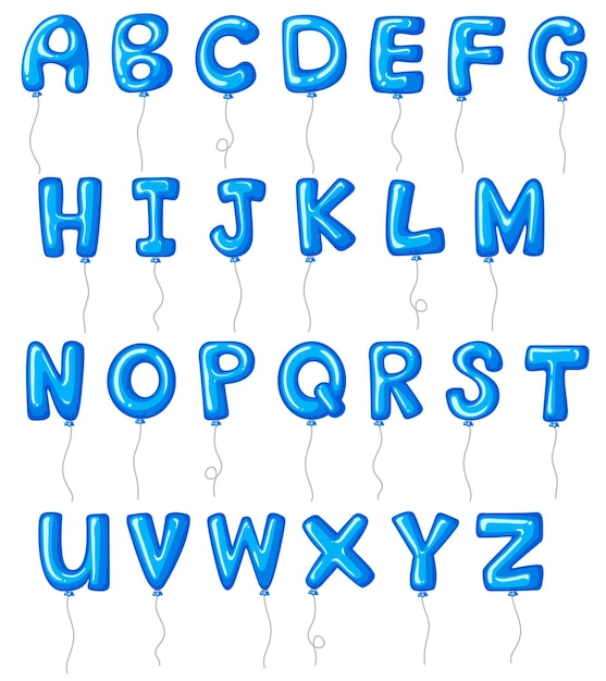 Balloon alphabets in blue color