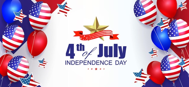 balloon banner usa flag element national symbol of america