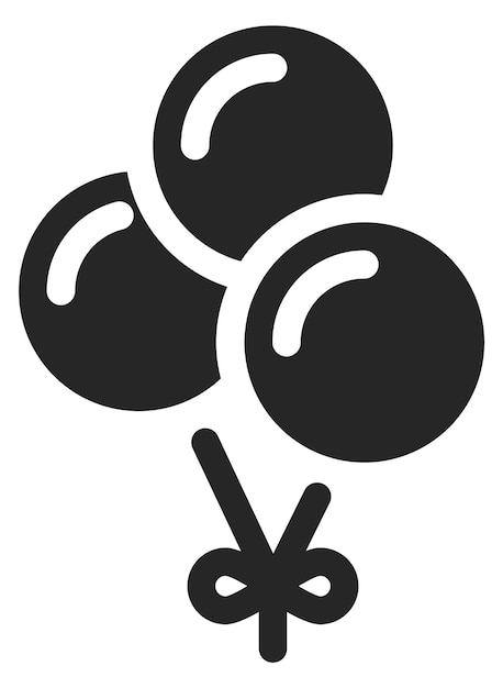 Balloon bunch black icon party decoration symbol