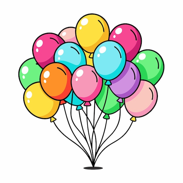 Vector balloon bunches set vector illustration