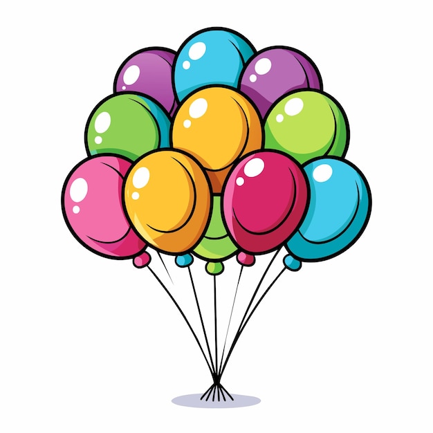 Balloon bunches set vector illustration