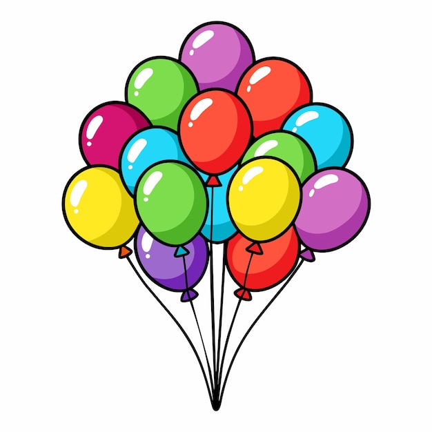 Vector balloon bunches set vector illustration