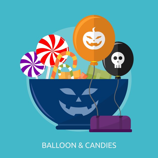 Vector balloon and candies conceptual design