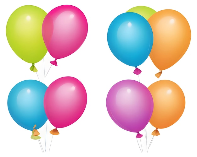 Vector balloon in cartoon style bunch of balloons for birthday and party