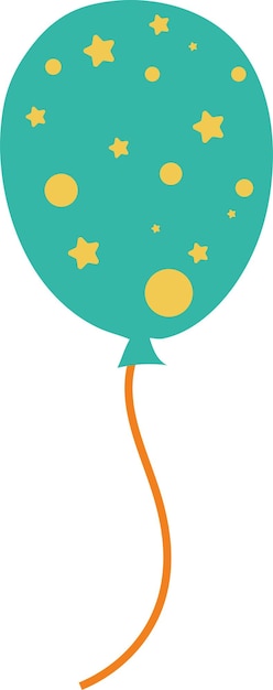 Balloon Celebration Joy Cute Flat Icon Illustration