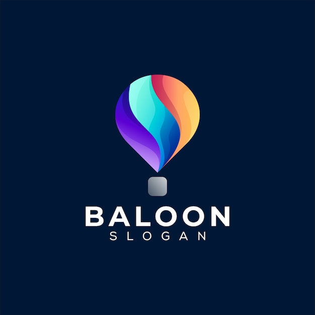 Balloon color gradient logo design