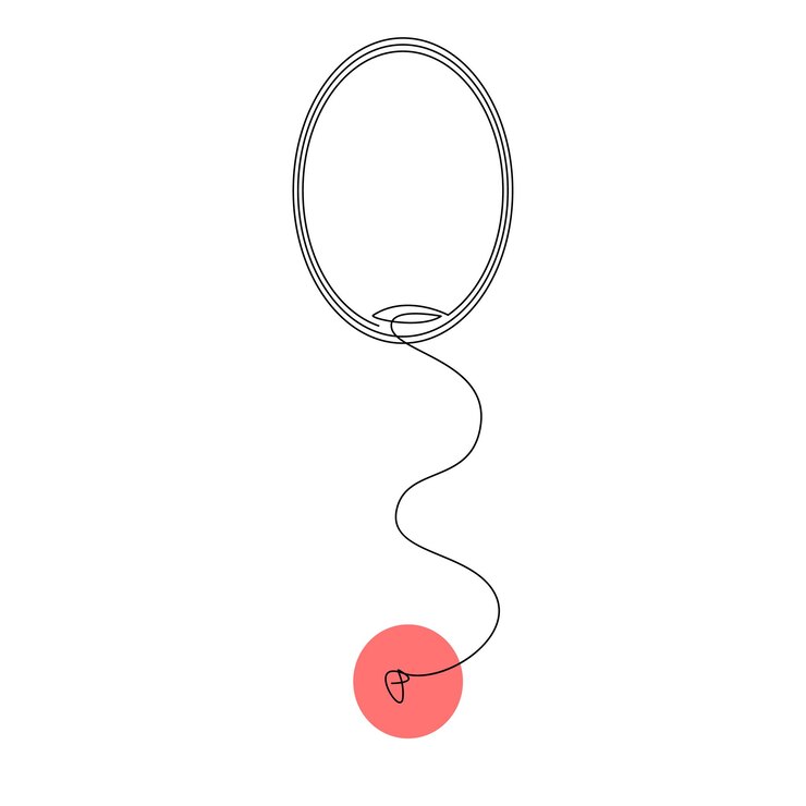 Vector balloon decoration continuous single line outline vector art drawing and illustration