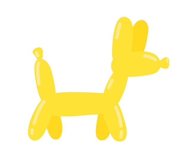 Векторная плоская собака с воздушным шаром, дизайн иконок, изолированных на белом фоне