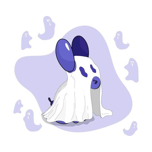 Вектор Иллюстрация balloon dog vector halloween ghost (призрак хэллоуина)