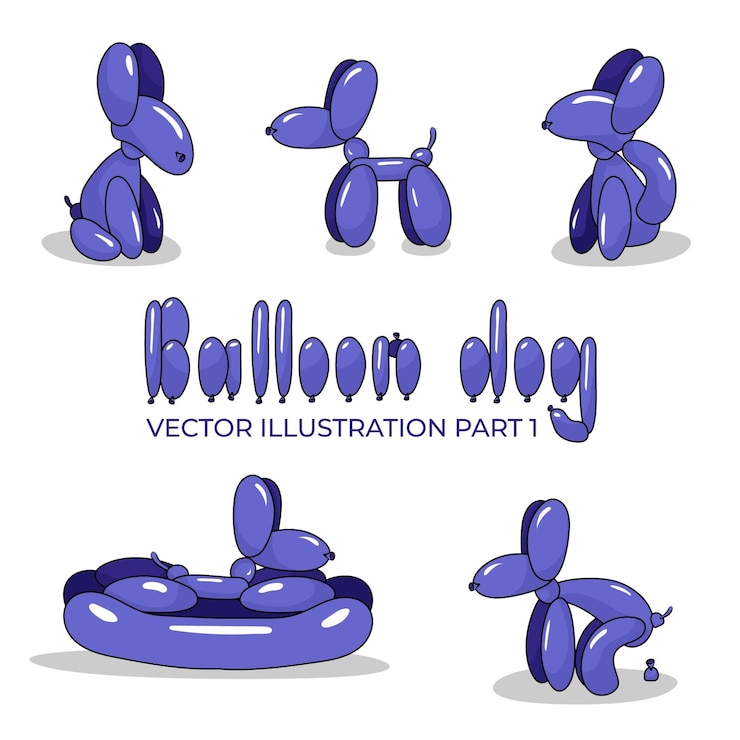 Vector balloon dog vector illustration part 1