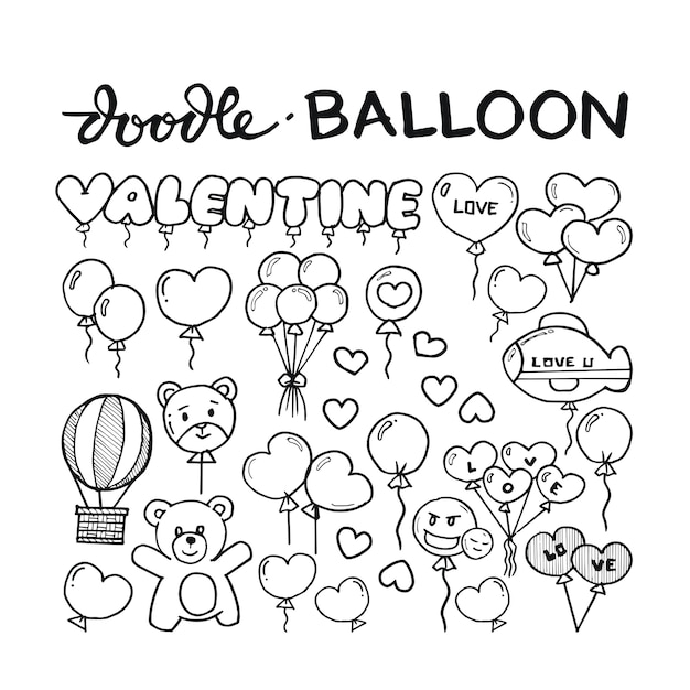 Balloon doodle hand drawn