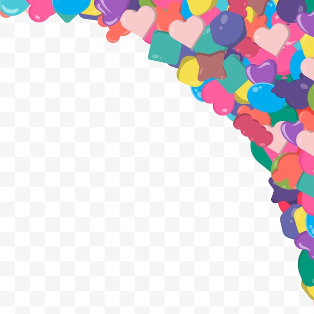 Вектор Набор рамок из воздушных шаров, разноцветные рамки из воздушных шаров и угловой шаблон