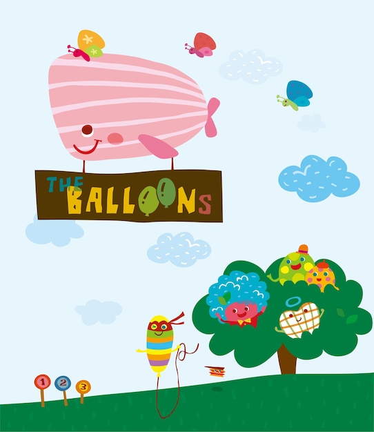 Vector balloon friends