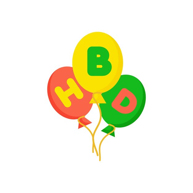 Balloon happy birthday design illustration