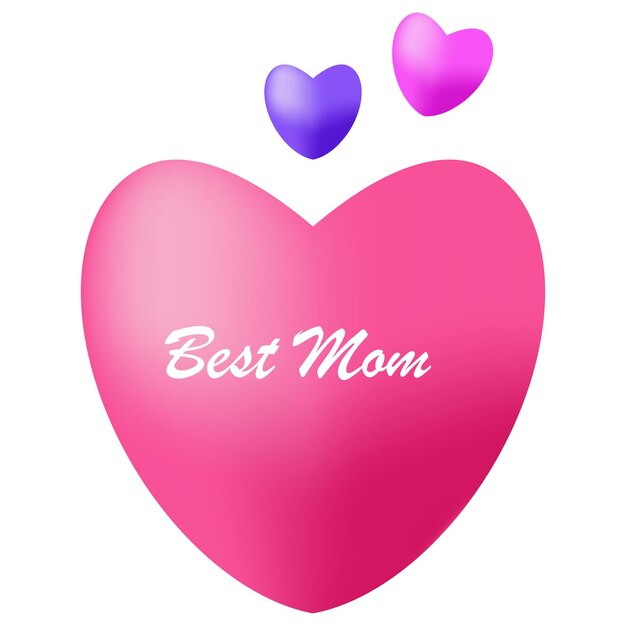 Vector balloon heart mom sticker