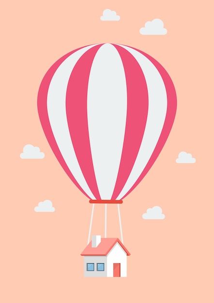 Vector balloon house vector illustration