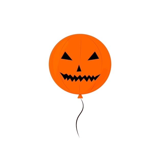 Икона воздушного шара символ Хэллоуина плоский шаблон дизайна жуткая векторная иллюстрация лица