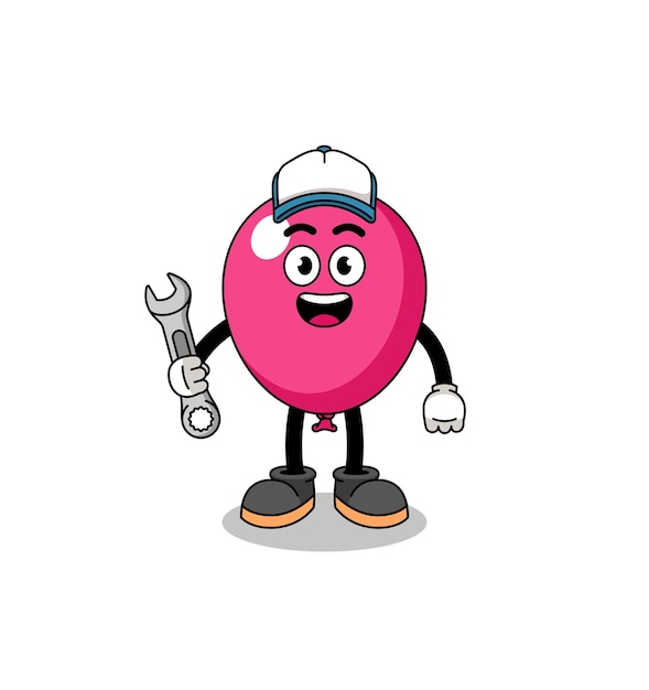 Balloon illustration cartoon as a mechanic character design