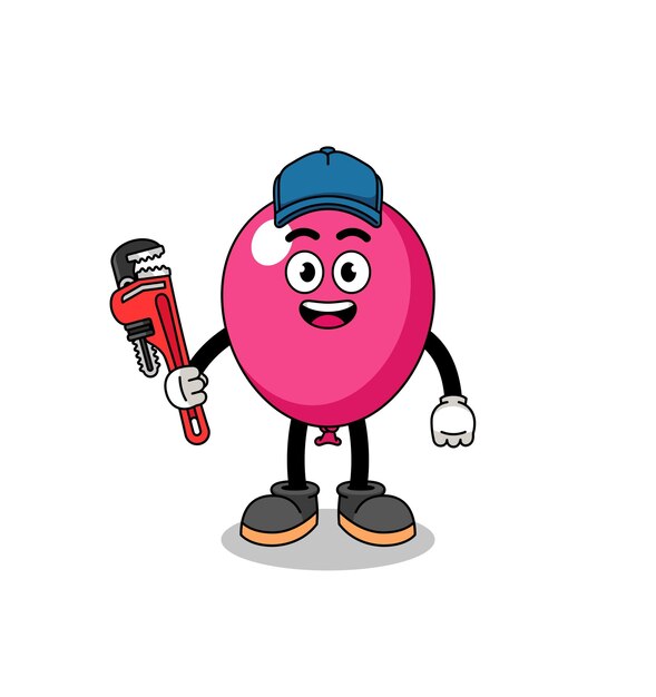 Balloon illustration cartoon as a plumber character design