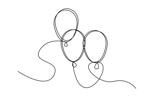 balloon line art vector illustration eps 10
