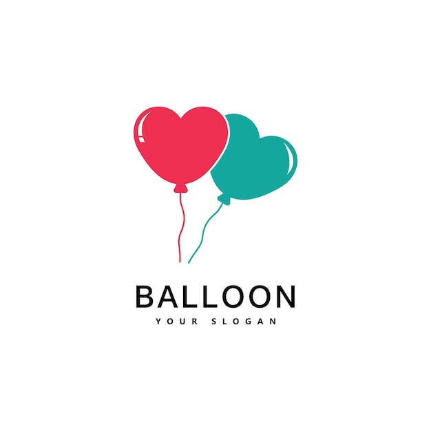 Vector balloon logo design. happiness logotype concept. celebration air balloon symbol.