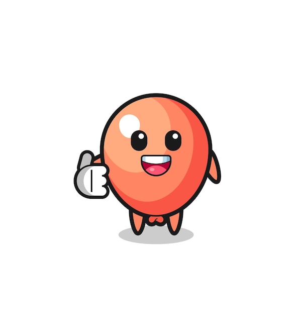 Balloon mascot doing thumbs up gesture  cute design