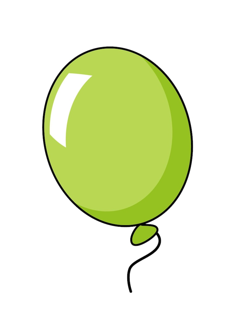 वेक्टर balloon one green party balloon color cartoon vector illustration isolated on white