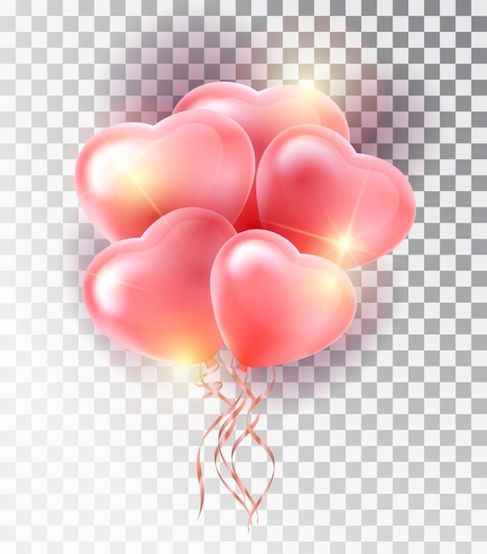 Balloon pink heart set symbol of love gift