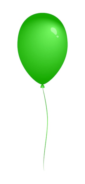 Vector balloon on rope vector illustration green color