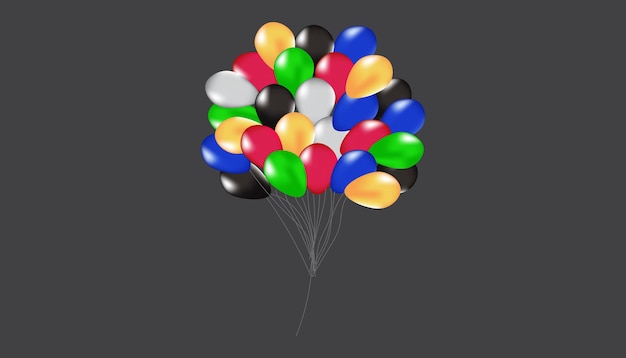 Balloon set isolated on transparent background