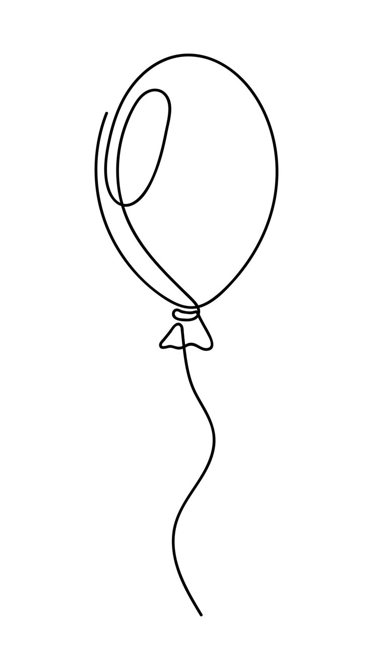 Balloon Single continuous line art Line art Minimalist