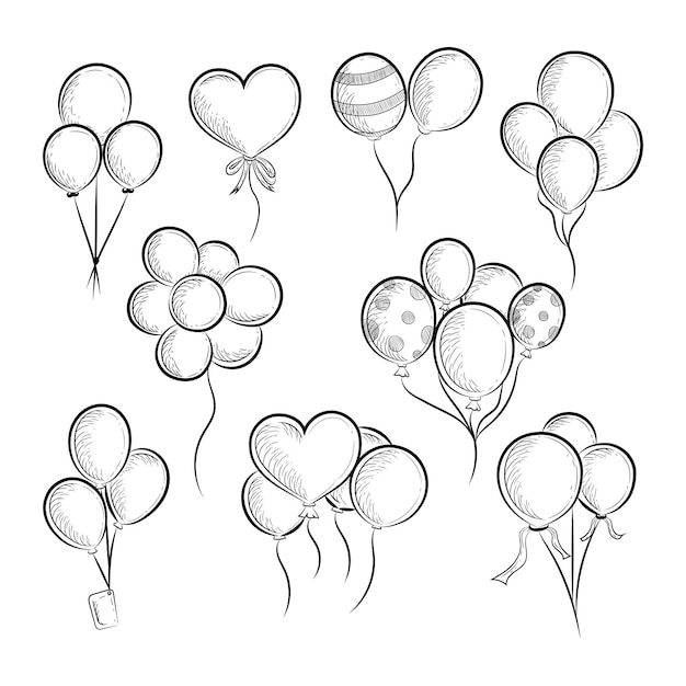 Vector balloon sketches