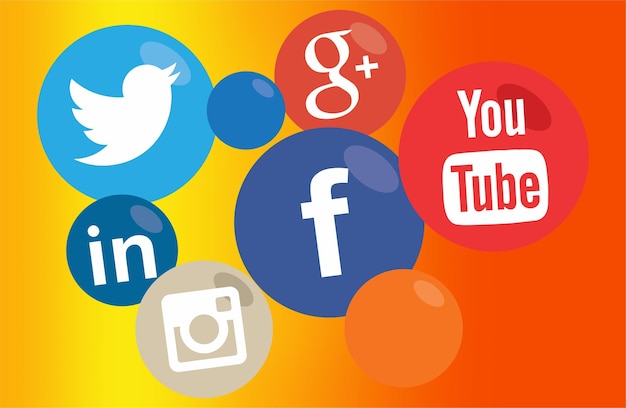 balloon social media icons design
