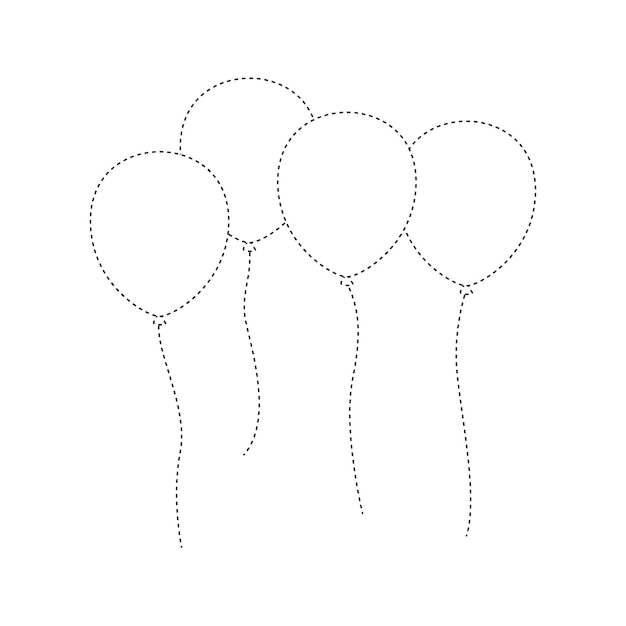 Рабочий лист для рисования воздушных шаров для детей