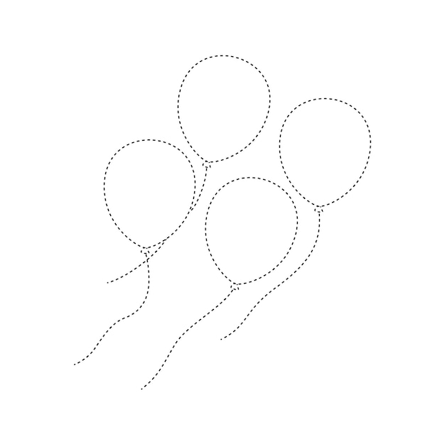 Balloon tracing worksheet for kids