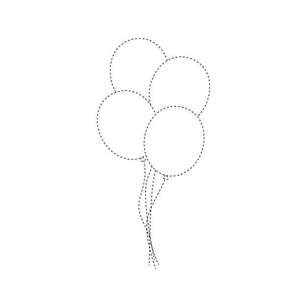 Рабочий лист для рисования воздушных шаров для детей