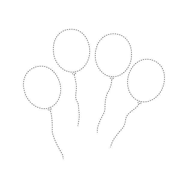 Balloon tracing worksheet for kids